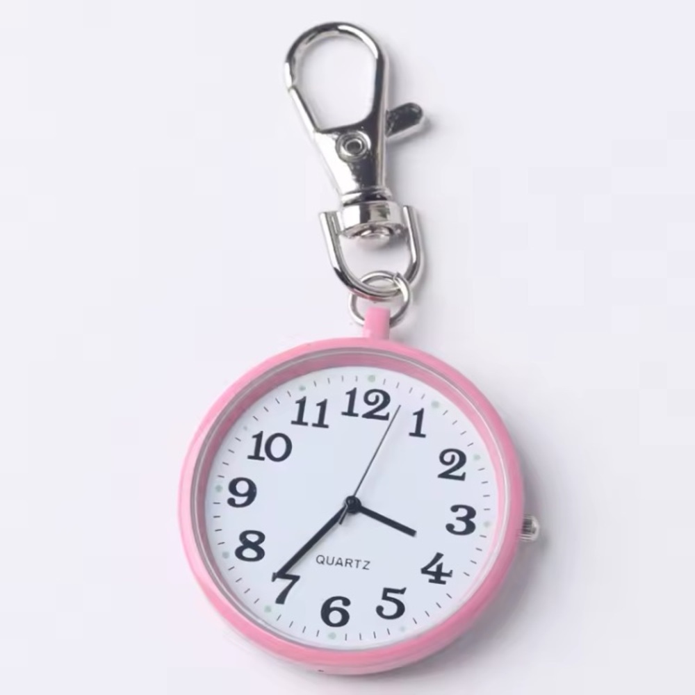 Large Nursing Nurse Practitioner Medical Watch Keychain Big Pink Time Cl…
